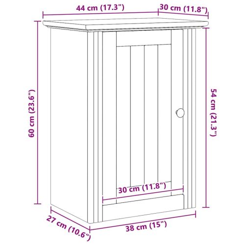  Fürdőszobai faliszekrény BODO Méz barna 44 x 30 x 60 cm Faanyag