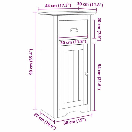  Fürdőszoba Székény BODO Méz barna 44 x 30 x 90 cm Faanyag