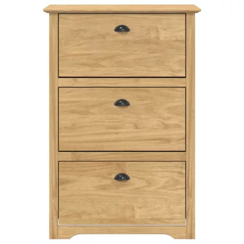  Cipőtartó fiókkal BODO Méz barna 80 x 35 x 118 cm Faanyag