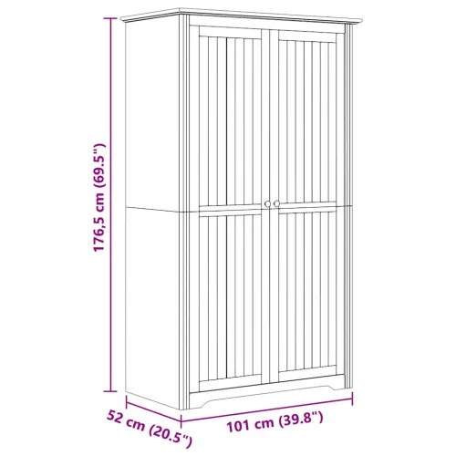  Ruhásszekrény ajtóval BODO Méz barna 53,5 x 99 x 173 cm Faanyag