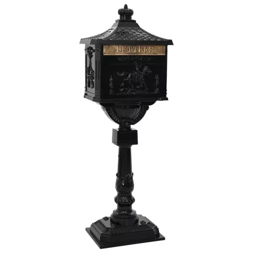  Álló Levélszekrény Fekete 42,5 x 29,5 x 117 cm Öntött alumínium