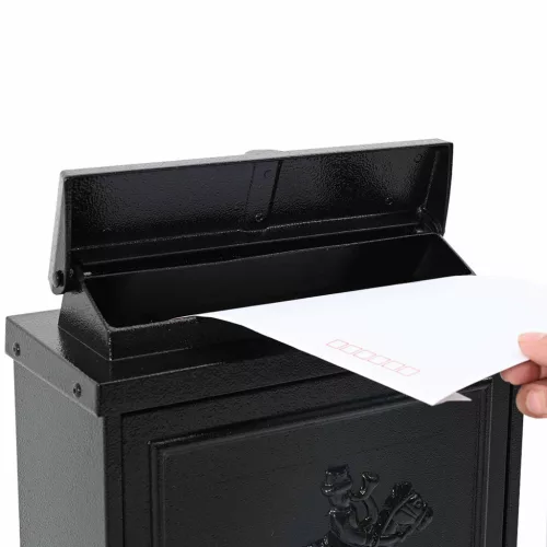  Fali Postafiók ajtóval Fekete 29 x 13 x 41 cm Öntött alumínium