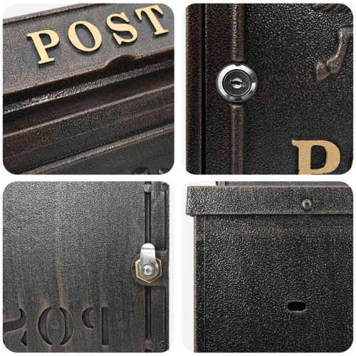  Fali Postafiók tárolóval Bronz 29 x 13 x 41 cm Öntött alumínium