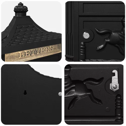  Fali Postafiók Fekete 40.5 x 15.5 x 44 cm Öntött alumínium