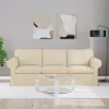 Kanapé Krém 215 x 82 x 80 cm Fém
