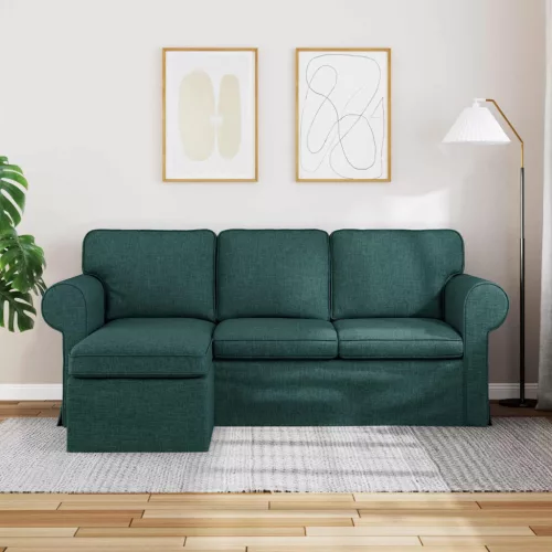  Kanapé Sötétzöld 215 x 138 x 80 cm Fém