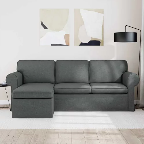  Kanapé Sötétszürke 215 x 138 x 80 cm szövet