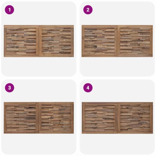  Fejtámla Falra szerelhető Természetes 120 cm Tömör Teakfa