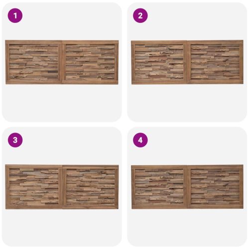  Fejtámla Falra szerelhető Természetes 140 cm Tömör Teakfa