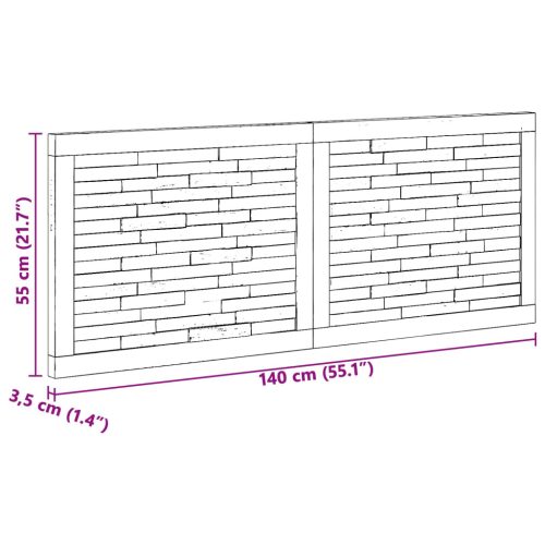  Fejtámla Falra szerelhető Természetes 140 cm Tömör Teakfa