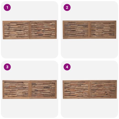  Fejtámla Falra szerelhető Természetes 160 cm Tömör Teakfa