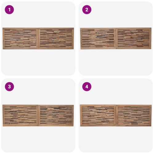  Fejtámla Falra szerelhető Természetes 180 cm Tömör Teakfa