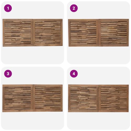  Fejtámla Falra szerelhető Természetes 120 cm Tömör Teakfa