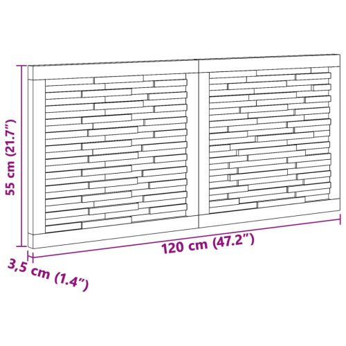  Fejtámla Falra szerelhető Természetes 120 cm Tömör Teakfa