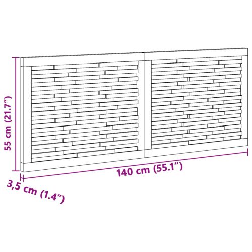  Fejtámla Falra szerelhető Természetes 140 cm Tömör Teakfa