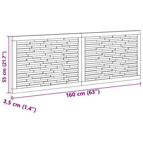 Fejtámla Falra szerelhető Természetes 160 cm Tömör Teakfa