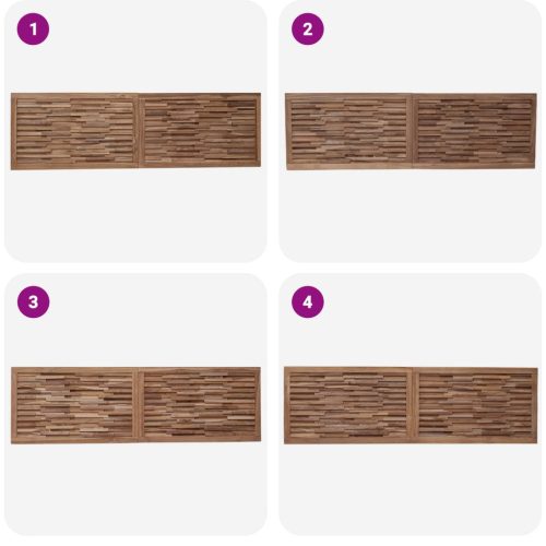  Fejtámla Falra szerelhető Természetes 180 cm Tömör Teakfa