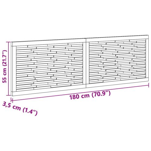  Fejtámla Falra szerelhető Természetes 180 cm Tömör Teakfa