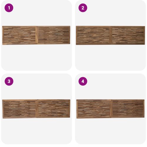  Fejtámla Falra szerelhető Természetes 200 cm Tömör Teakfa