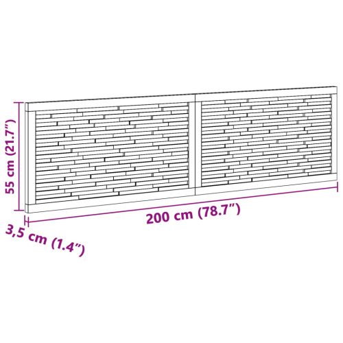  Fejtámla Falra szerelhető Természetes 200 cm Tömör Teakfa