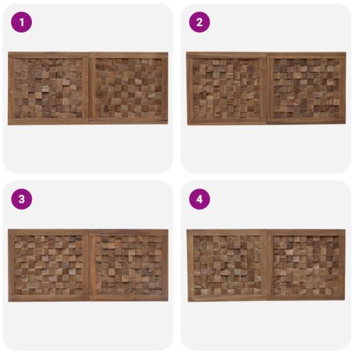  Fejtámla Falra szerelhető Természetes 120 cm Tömör Teakfa