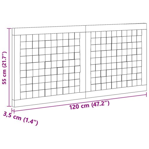  Fejtámla Falra szerelhető Természetes 120 cm Tömör Teakfa