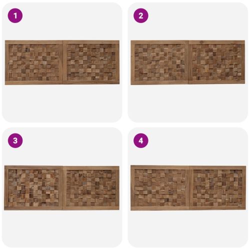  Fejtámla Falra szerelhető Természetes 140 cm Tömör Teakfa