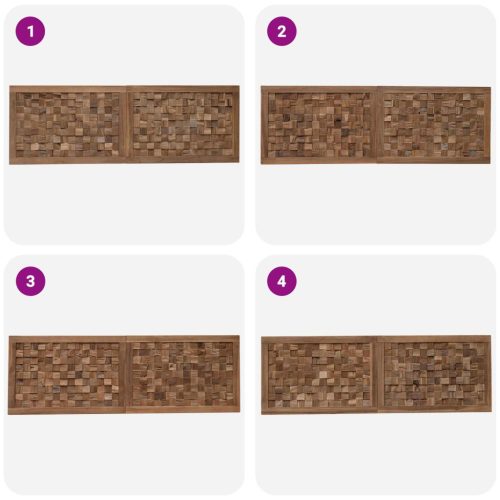  Fejtámla Falra szerelhető Természetes 160 cm Tömör Teakfa