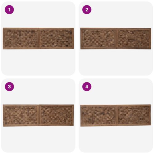  Fejtámla Falra szerelhető Természetes 180 cm Tömör Teakfa