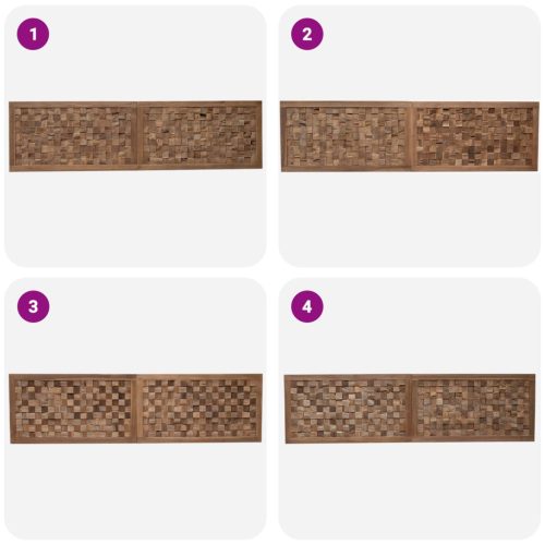  Fejtámla Falra szerelhető Természetes 200 cm Tömör Teakfa