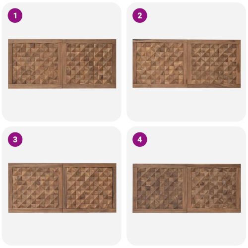  Fejtámla Falra szerelhető Természetes 120 cm Tömör Teakfa