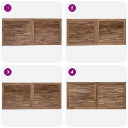  Fejtámla Falra szerelhető Természetes 120 cm Tömör Teakfa