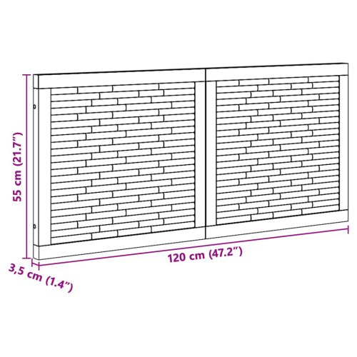  Fejtámla Falra szerelhető Természetes 120 cm Tömör Teakfa