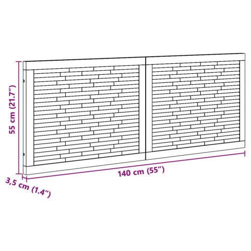 Fejtámla Falra szerelhető Természetes 140 cm Tömör Teakfa