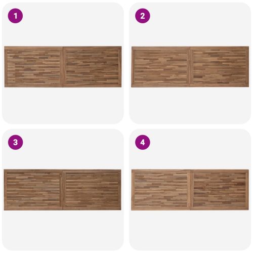  Fejtámla Falra szerelhető Természetes 160 cm Tömör Teakfa