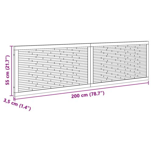  Fejtámla Falra szerelhető Természetes 200 cm Tömör Teakfa