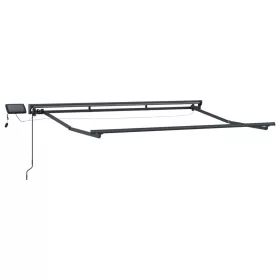    Kézi napellenző keret LED világítással Antracit 3,5 x 2 m