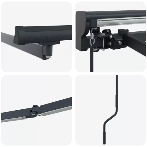  Kézi napellenző keret LED világítással Antracit 4,5 × 3,5 m