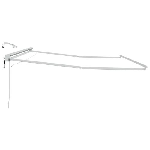  Elektromos napernyő keret LED-del Fehér 4 × 3,5 m Alumínium