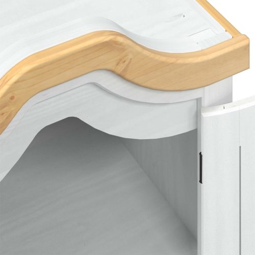  Szekrények polcokkal Fehér 55 x 52 x 170 cm Tömör fenyőfa