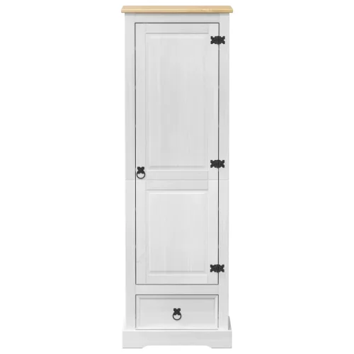  Szekrények fiókkal ajtóval Fehér 55 x 38 x 170 cm Tömör fenyőfa