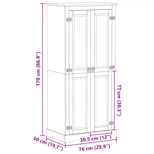  Szekrények polcokkal Fehér 76 x 50 x 170 cm Tömör fenyőfa
