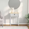  Konzolasztal fiókkal Fehér 55 x 35 x 73 cm Tömör fenyőfa