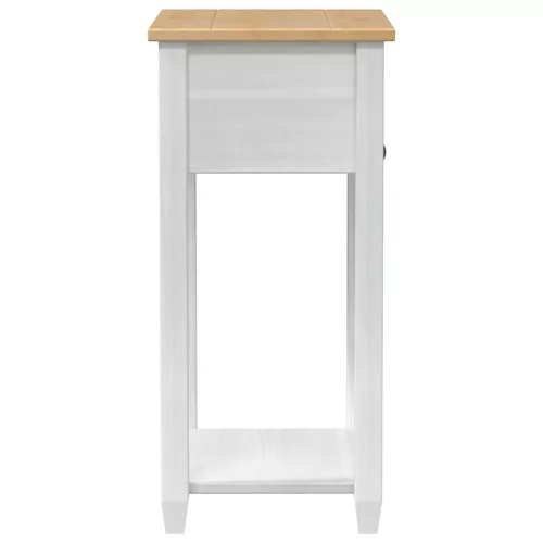  Konzolasztal fiókkal Fehér 55 x 35 x 73 cm Tömör fenyőfa