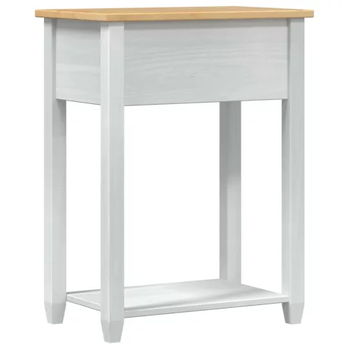  Konzolasztal fiókkal Fehér 55 x 35 x 73 cm Tömör fenyőfa