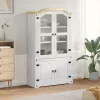  Kiállító szekrény Fehér 103,5 x 42 x 180 cm Tömör fenyőfa