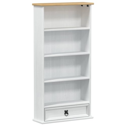  CD tároló Fehér 52 x 17.5 x 103 cm Tömör fenyőfa