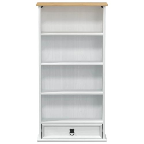  CD tároló Fehér 52 x 17.5 x 103 cm Tömör fenyőfa