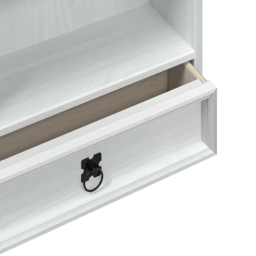  CD tároló Fehér 52 x 17.5 x 103 cm Tömör fenyőfa