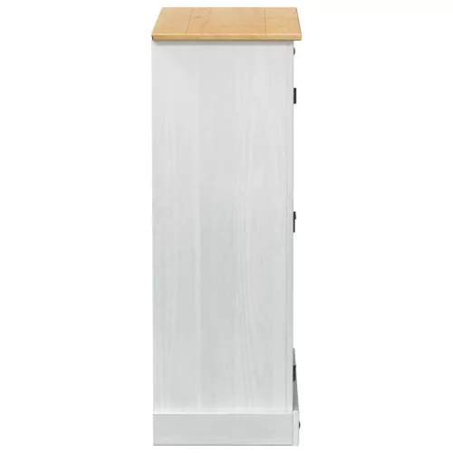  Cipőszekrény polcokkal Fehér 86 x 38.5 x 1080 cm Tömör fenyőfa